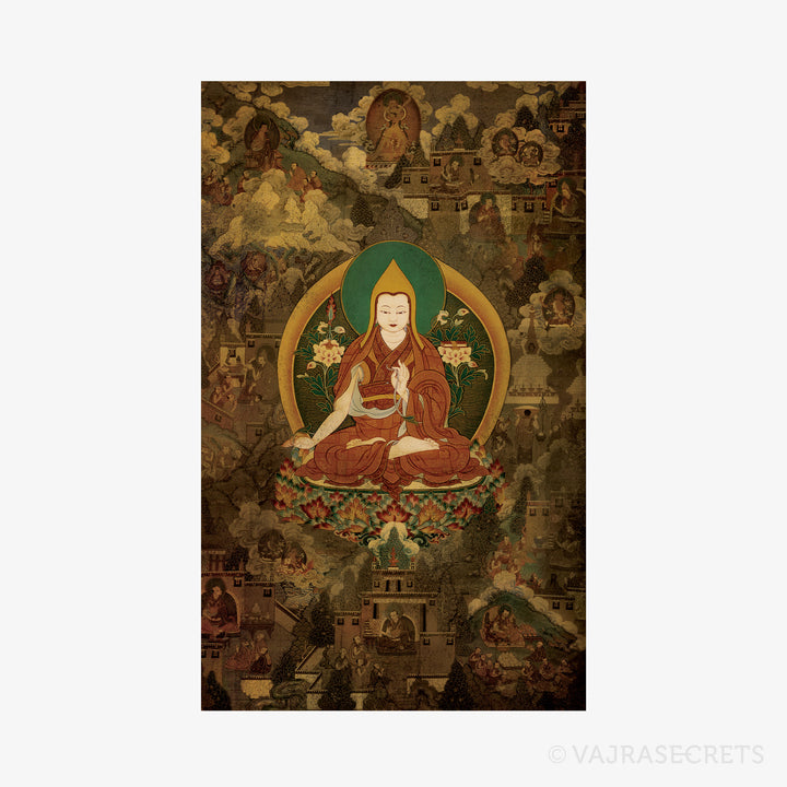 Lama Tsongkhapa Life Story Thangka Print (Set of 15)