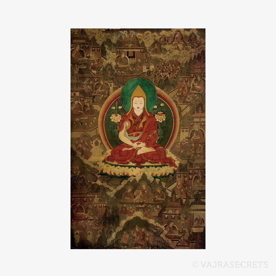 Lama Tsongkhapa Life Story Thangka Print (Set of 15)