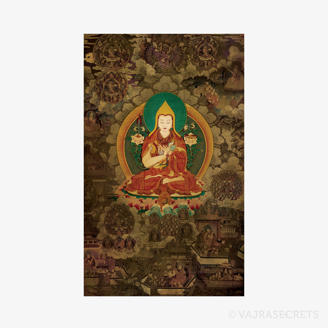 Lama Tsongkhapa Life Story Thangka Print (Set of 15)