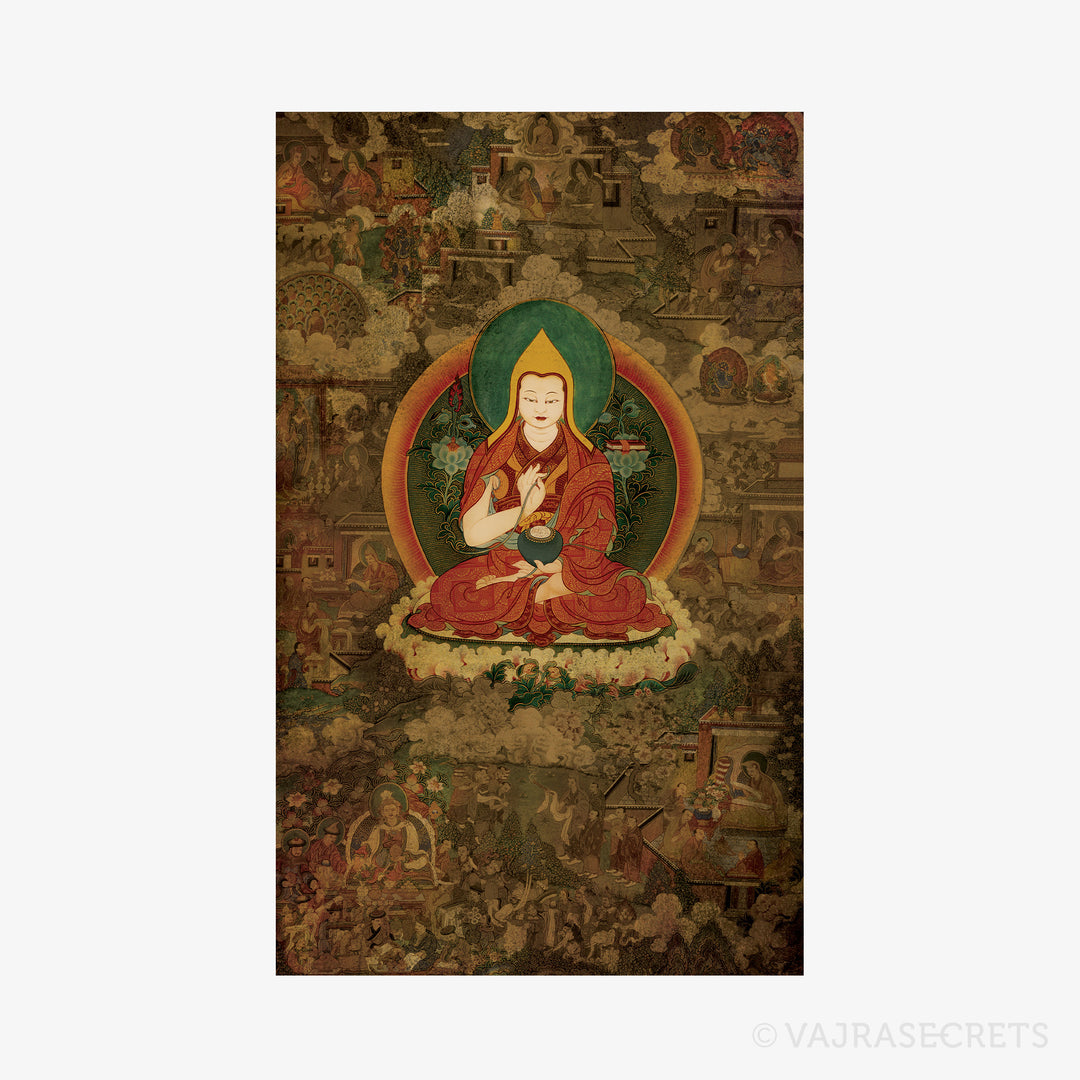 Lama Tsongkhapa Life Story Thangka Print (Set of 15)