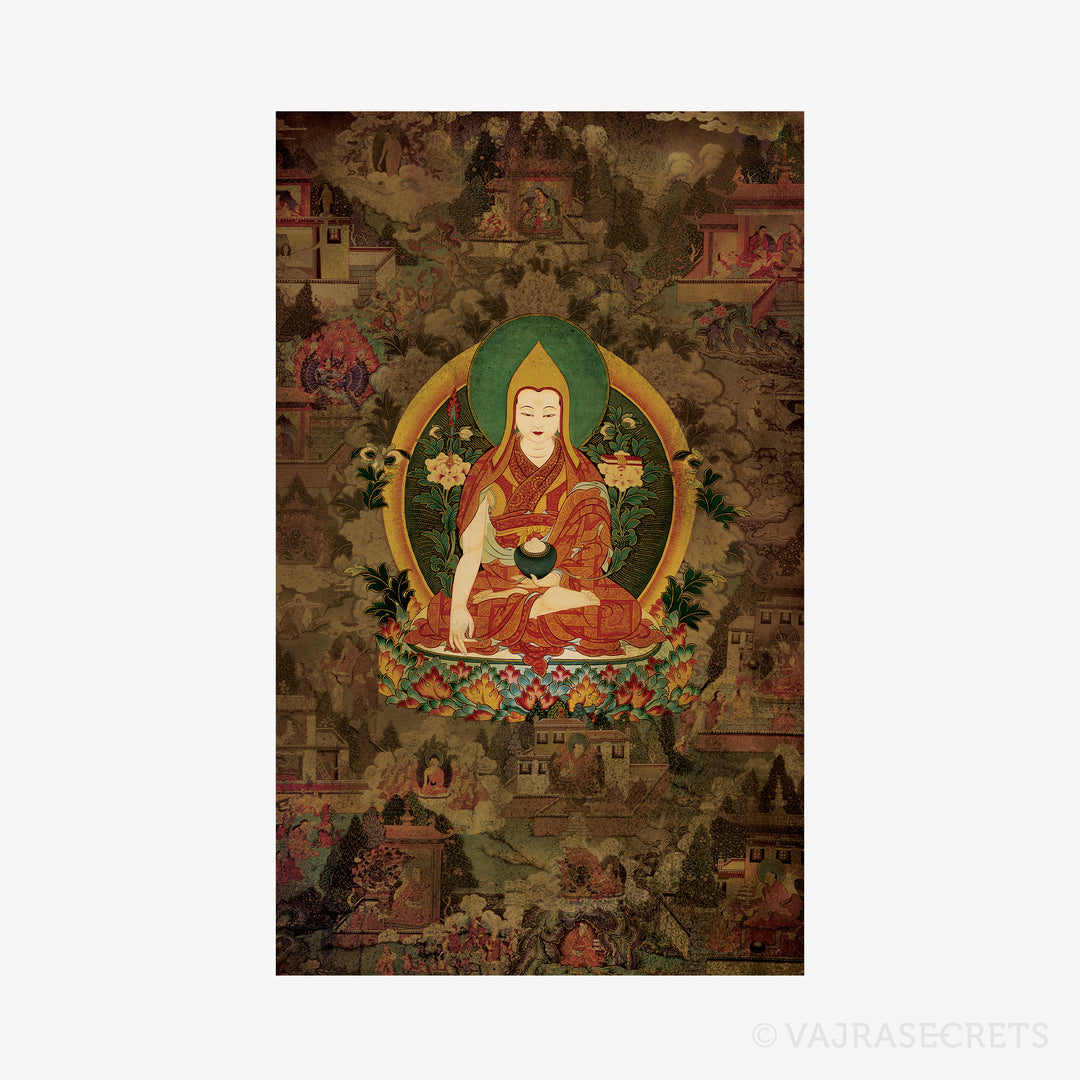 Lama Tsongkhapa Life Story Thangka Print (Set of 15)