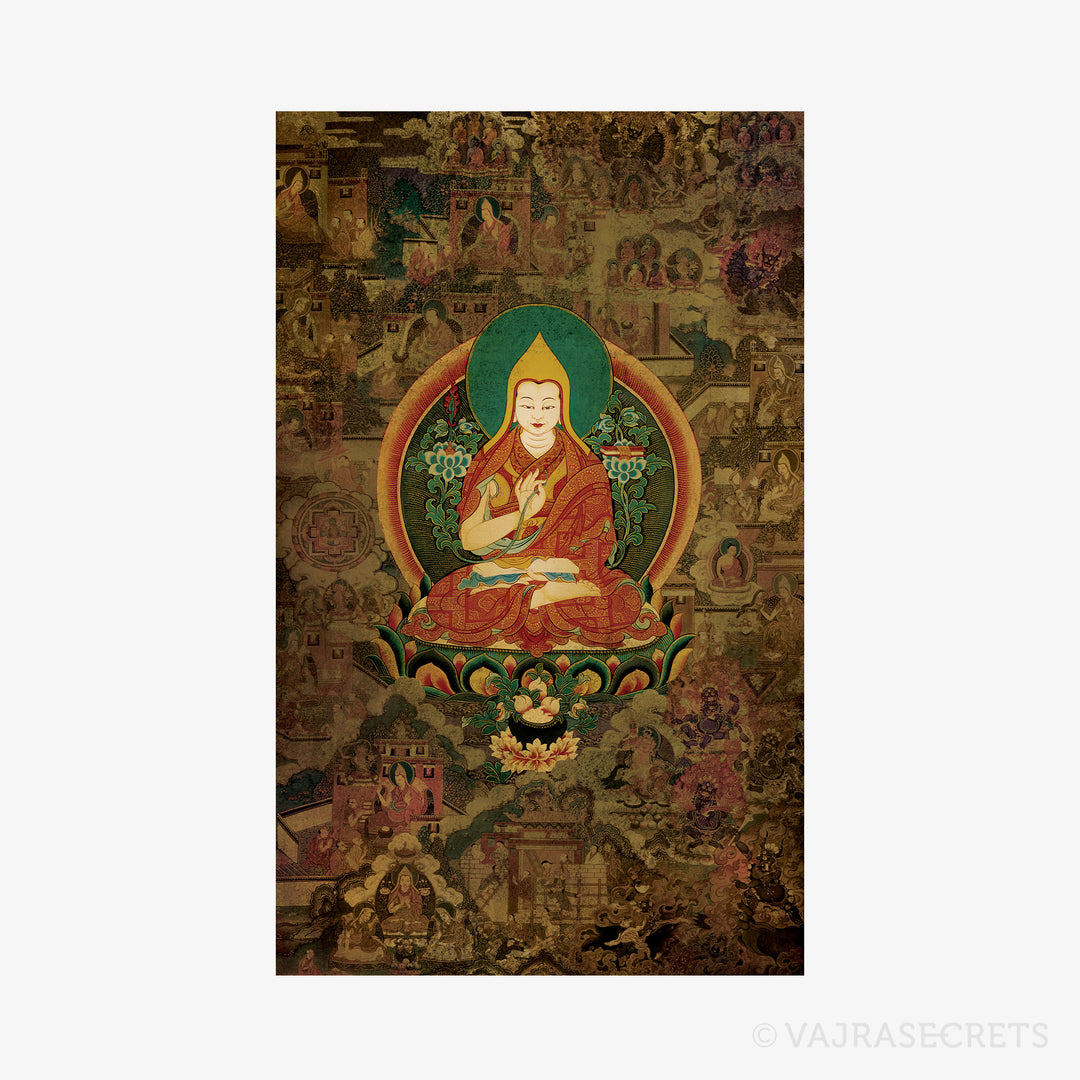 Lama Tsongkhapa Life Story Thangka Print (Set of 15)