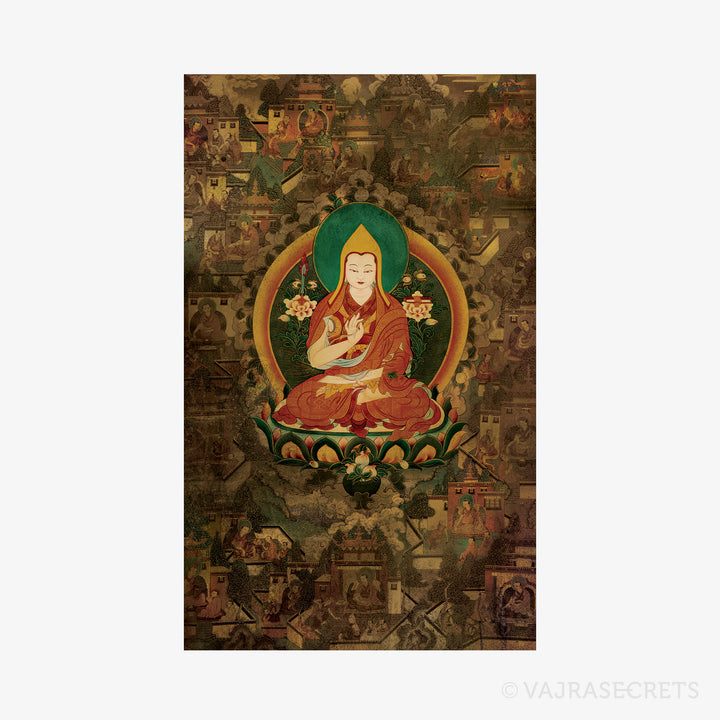 Lama Tsongkhapa Life Story Thangka Print (Set of 15)