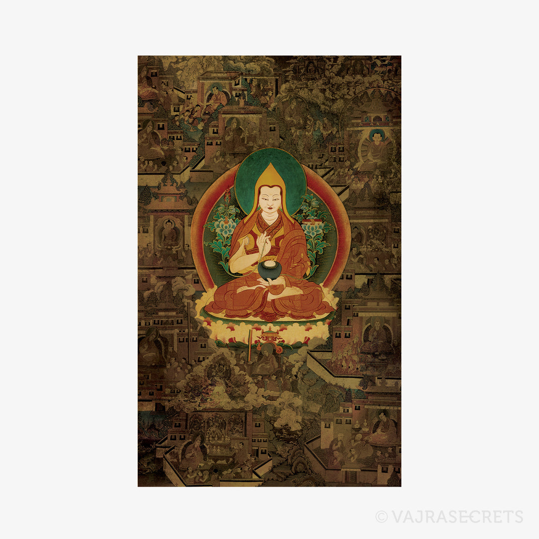 Lama Tsongkhapa Life Story Thangka Print (Set of 15)