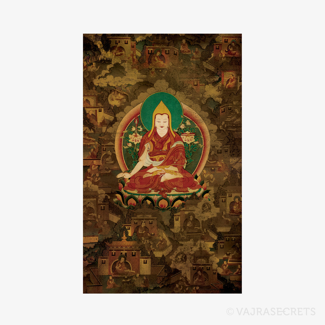 Lama Tsongkhapa Life Story Thangka Print (Set of 15)