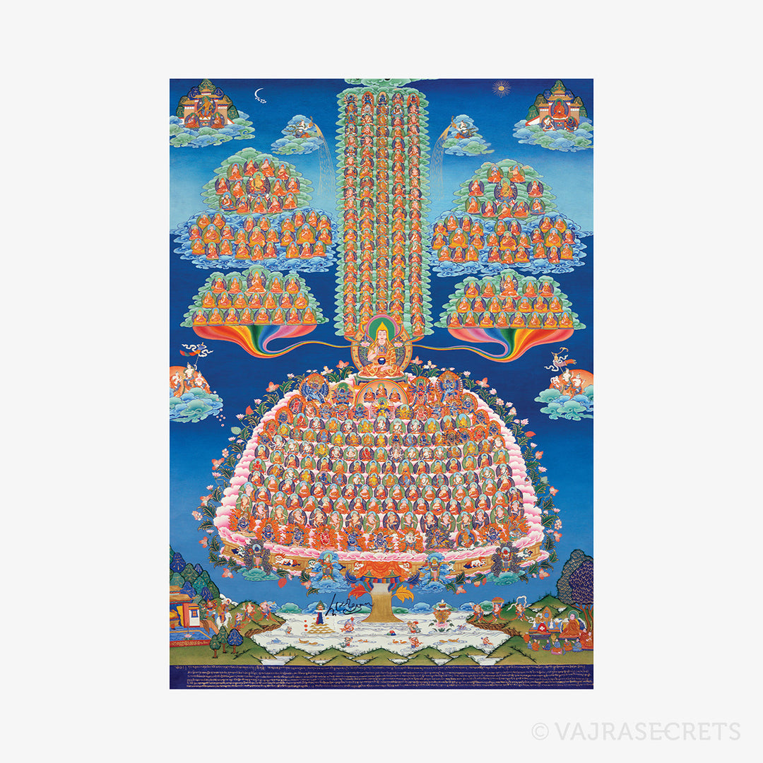 Guru Tree (Signed) Thangka Print