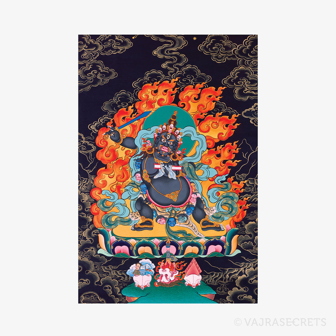 Black Manjushri Thangka Print