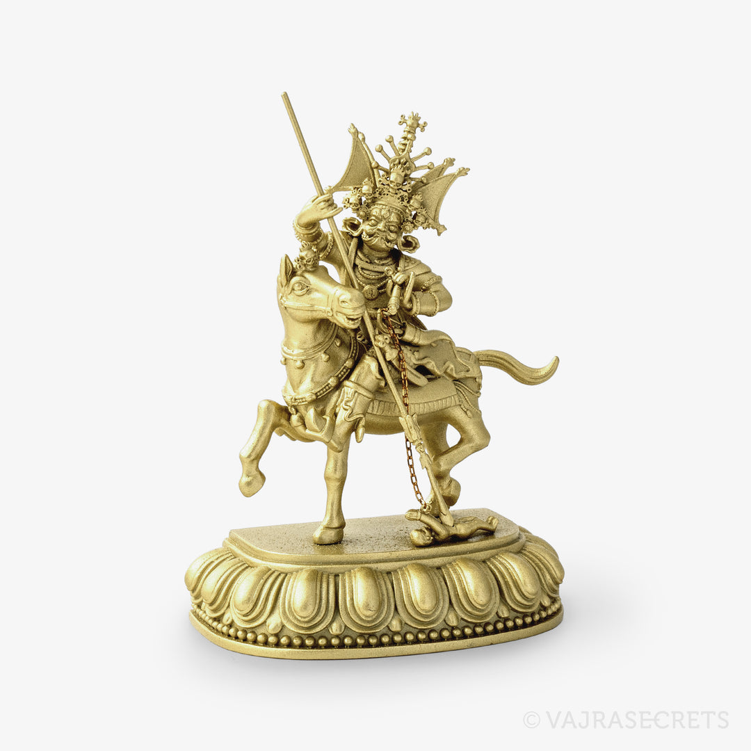 Kache Marpo Brass Statue with Gold Finish, 5 inch