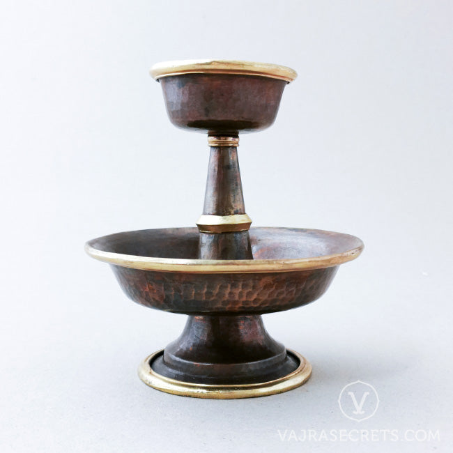 Gold-Trimmed Copper Serkym Set, 4.5 inch