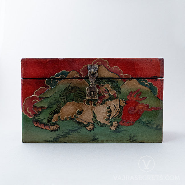 Tibetan Box with Snow Lion Motif