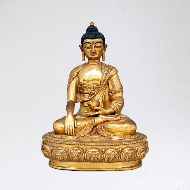 Shakyamuni Gold Statue, 9 inch