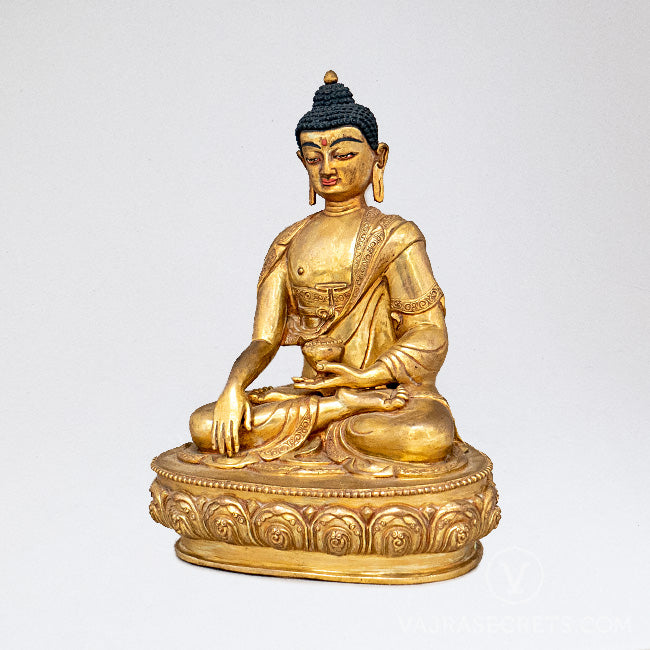 Shakyamuni Gold Statue, 9 inch