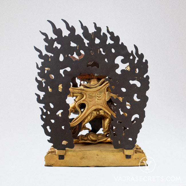 Six-Armed Mahakala Gold Statue, 12 inch