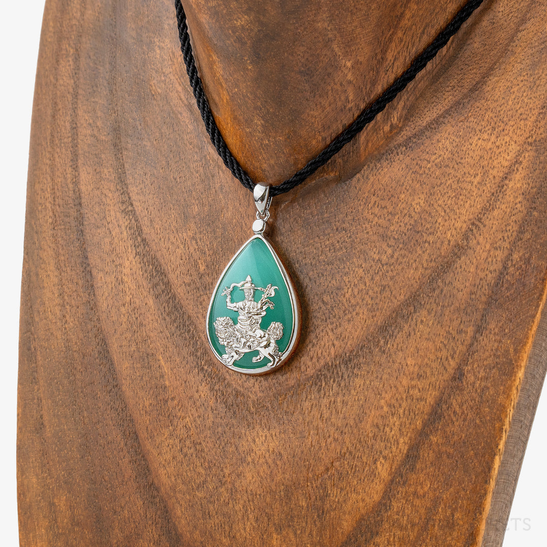 Dorje Shugden Agate Teardrop Pendant