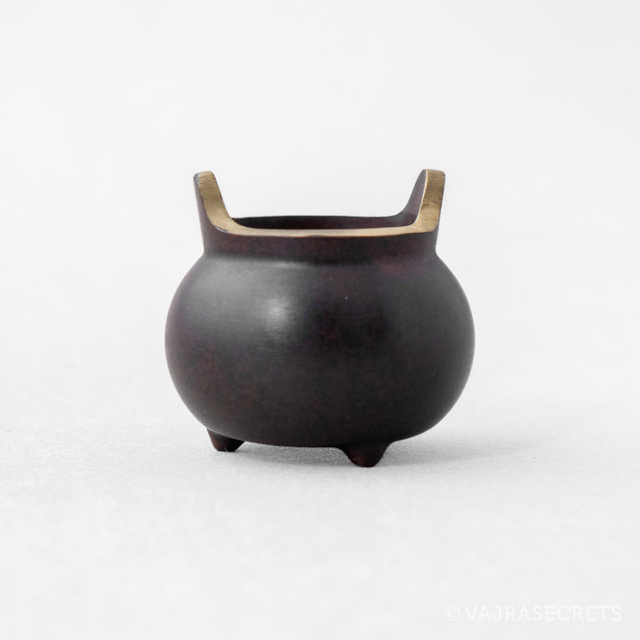 Miniature Metal Incense Burner, Brown