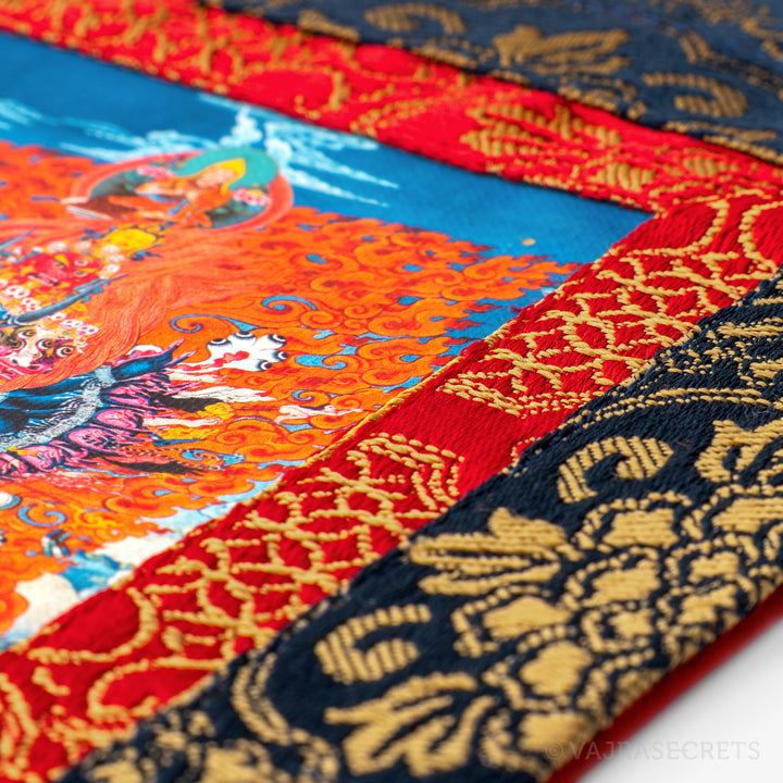 Yamantaka Solitary Hero Mini Thangka with Brocade