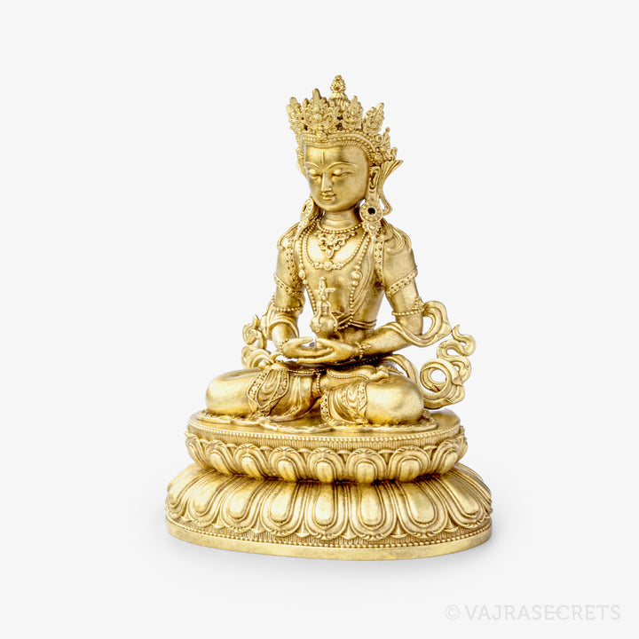 Amitayus Brass Statue, 4 inch