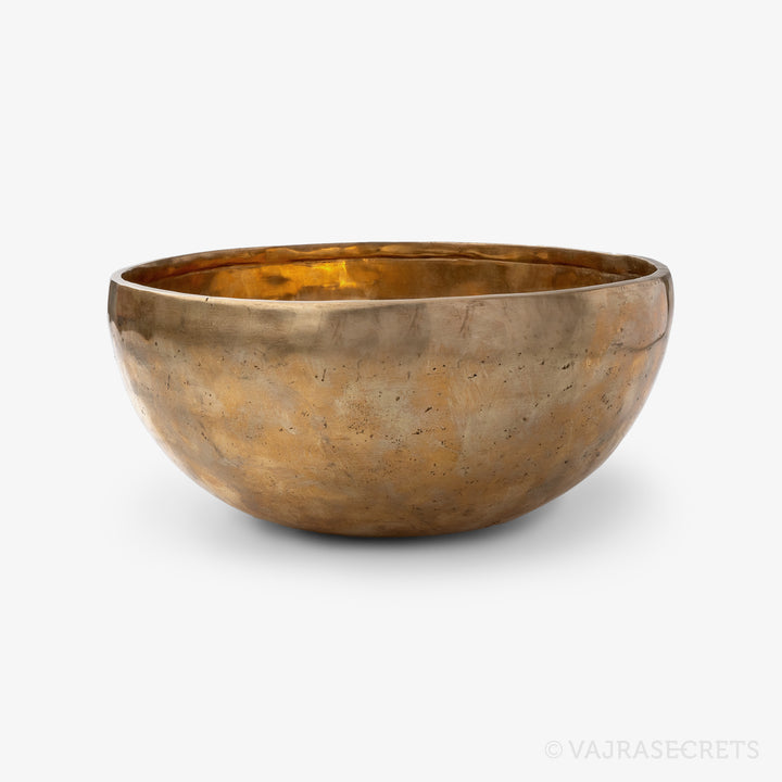 Carved OM Lotus Singing Bowl, 8.75 inch