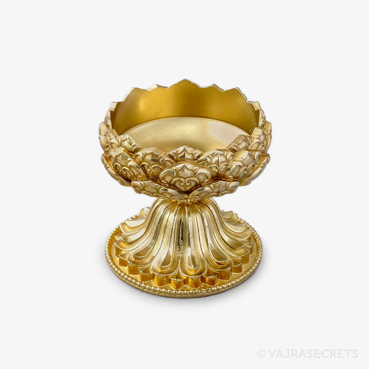 Gold Finish Lotus Candle Holder, 2 inch