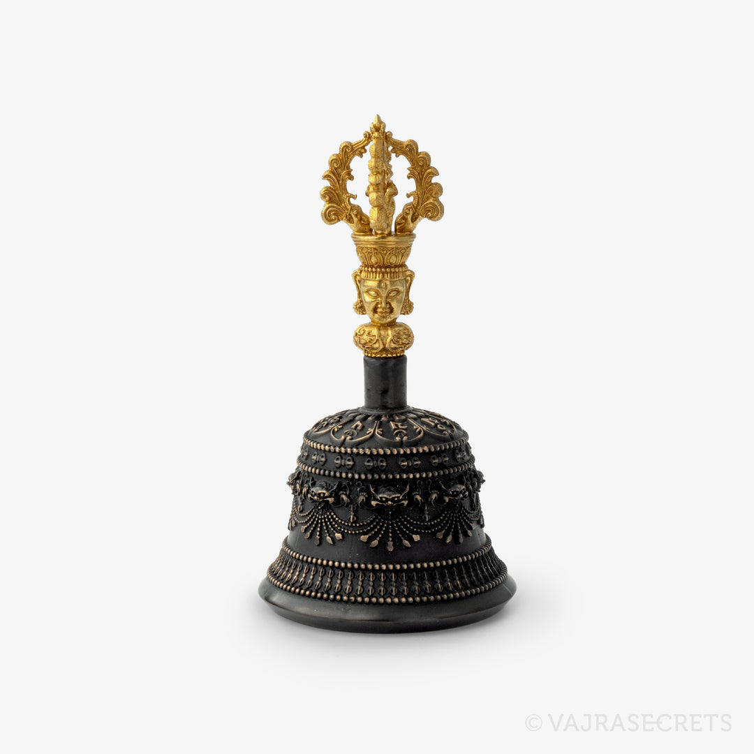 Antique Finish Bronze Alloy Vajra and Bell, 6 inch