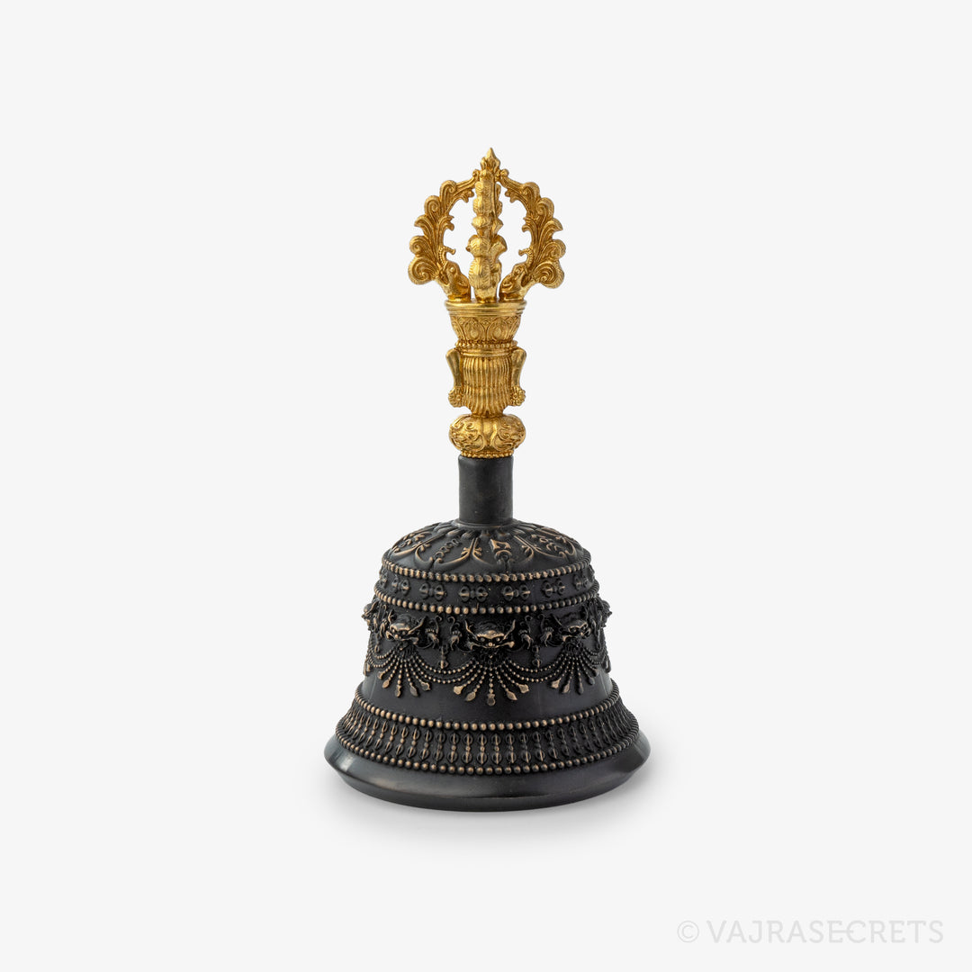 Antique Finish Bronze Alloy Vajra and Bell, 6 inch