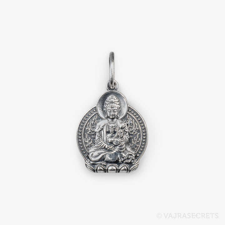 Horse Zodiac Protector Silver Pendant (Mahasthamaprapta)