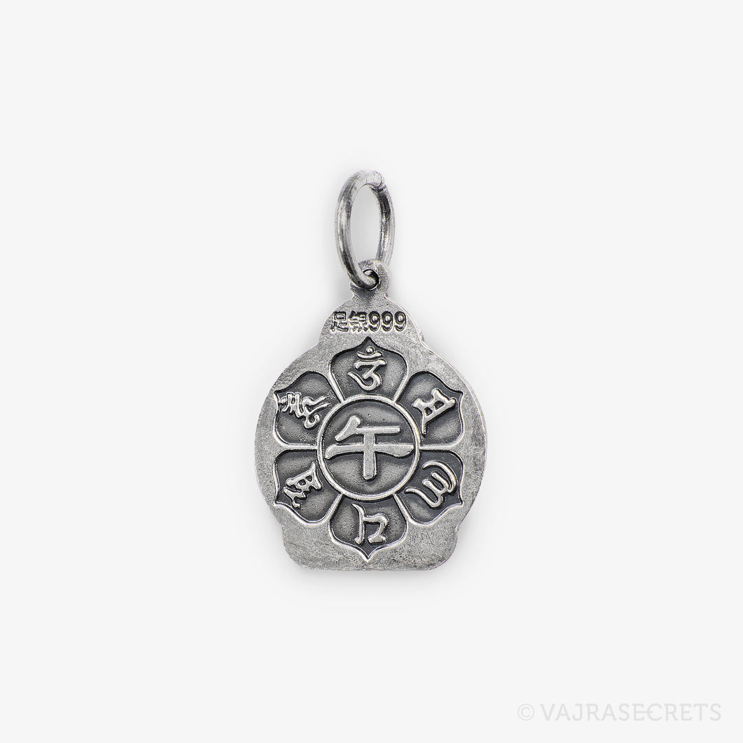 Horse Zodiac Protector Silver Pendant (Mahasthamaprapta)