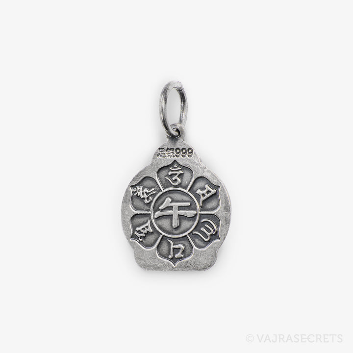 Horse Zodiac Protector Silver Pendant (Mahasthamaprapta)