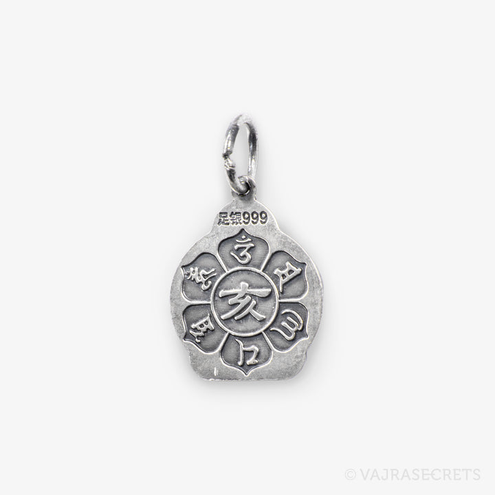 Pig Zodiac Protector Silver Pendant (Amitabha)