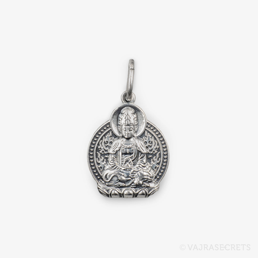 Ox Zodiac Protector Silver Pendant (Akashagarbha)