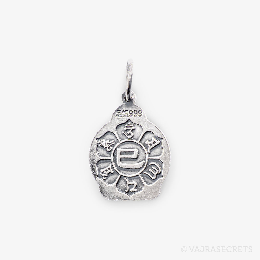 Snake Zodiac Protector Silver Pendant (Samantabhadra)