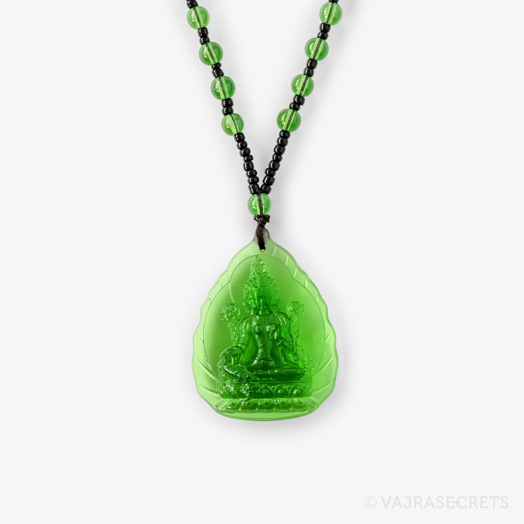 Green Tara Crystal Car Buddha