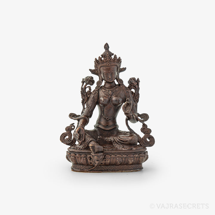 Green Tara Copper Statue, 2.5 inch