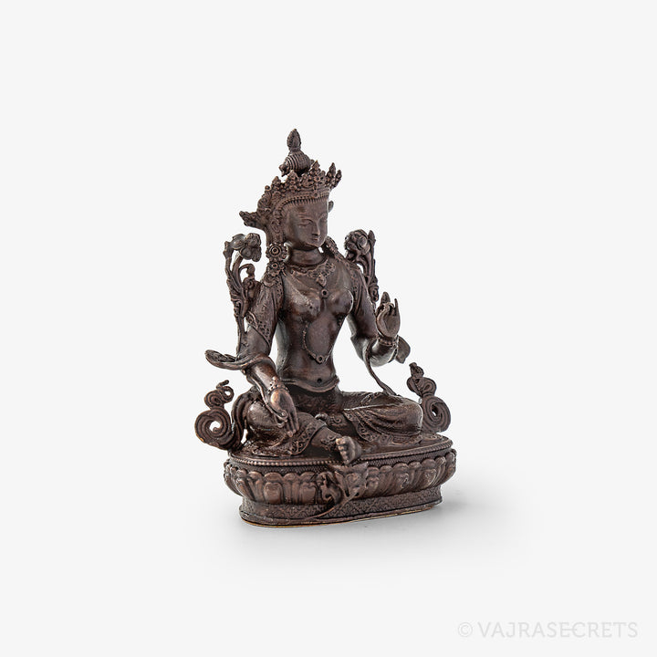 Green Tara Copper Statue, 2.5 inch