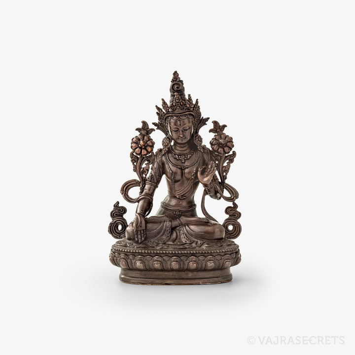 White Tara Copper Statue, 4 inch