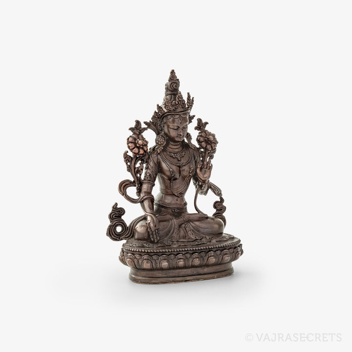 White Tara Copper Statue, 4 inch