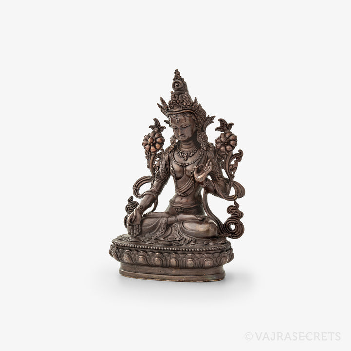 White Tara Copper Statue, 4 inch