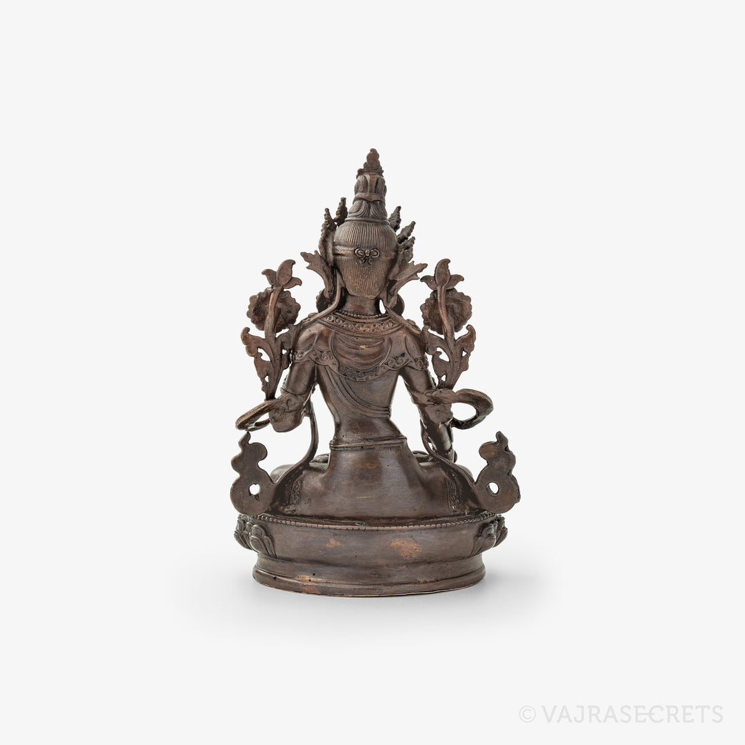 White Tara Copper Statue, 4 inch