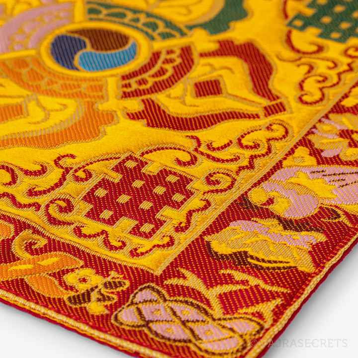 Double Dorje Brocade Ritual Mat, 9 inch