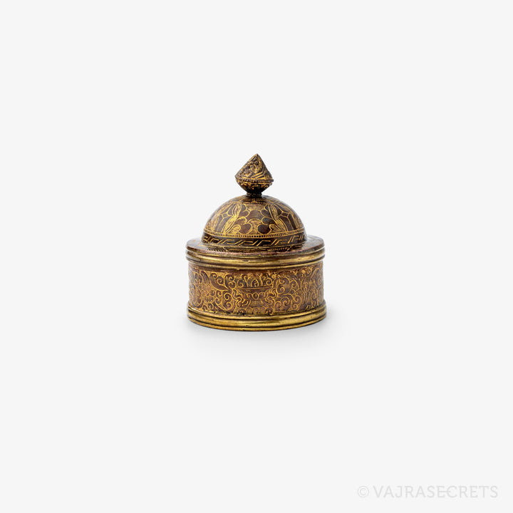 Miniature Antique Finish Copper Ritual Rice Pot, 2.8 inch