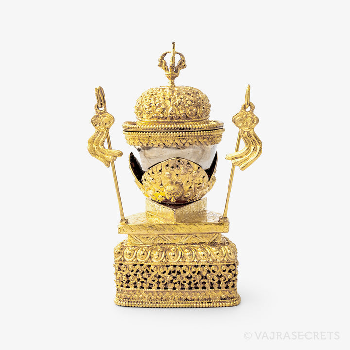 Gold and Silver Plated Kapala, 7.7 inch