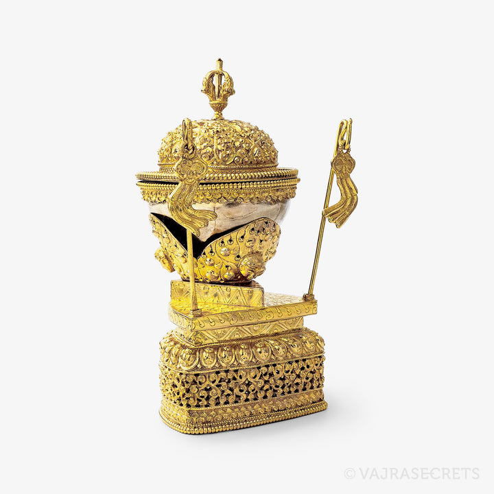 Gold and Silver Plated Kapala, 7.7 inch