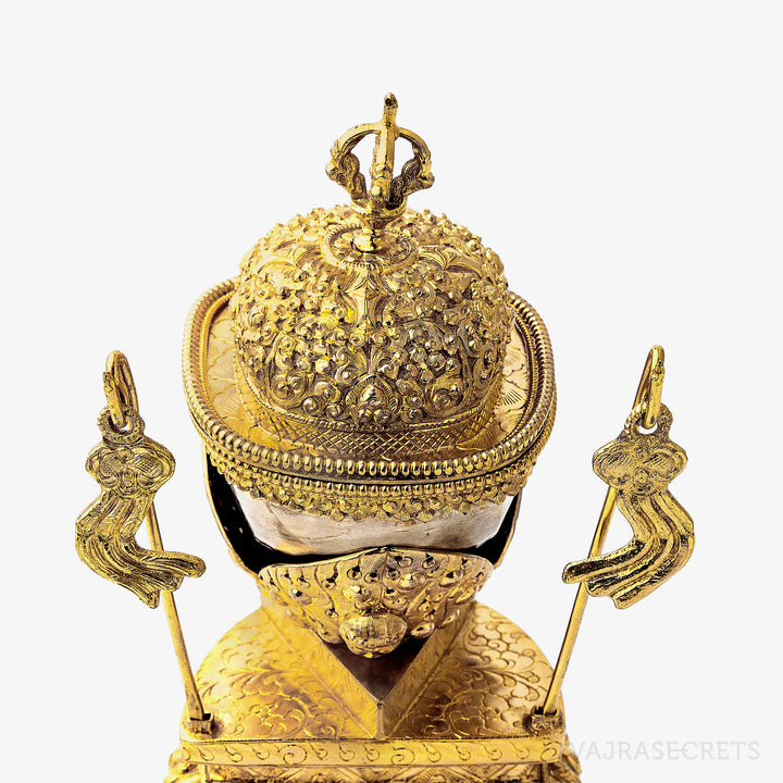 Gold and Silver Plated Kapala, 7.7 inch