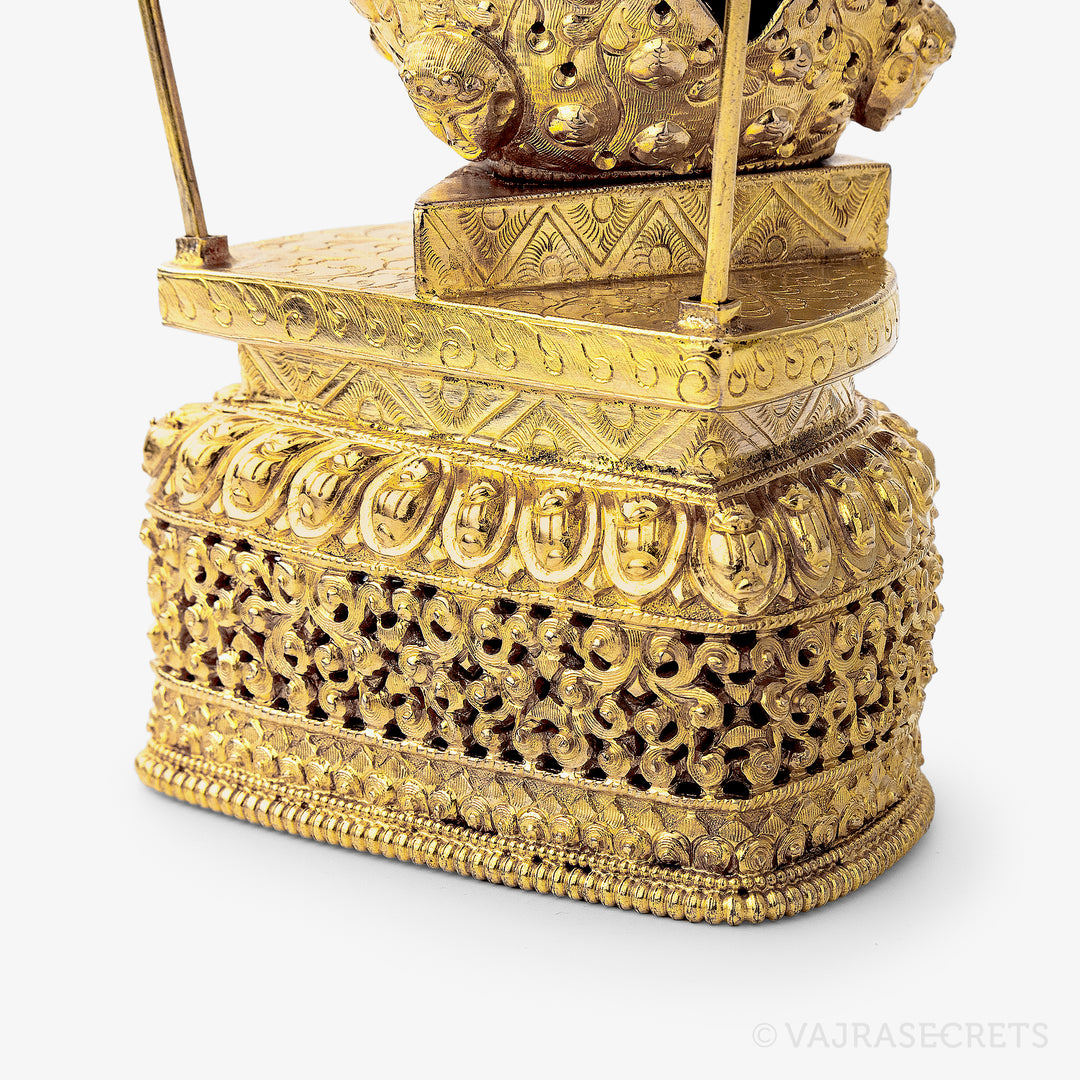 Gold and Silver Plated Kapala, 7.7 inch